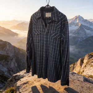 Cody James Authetic Western Apparel Flannel Plaid Shirt, Medium